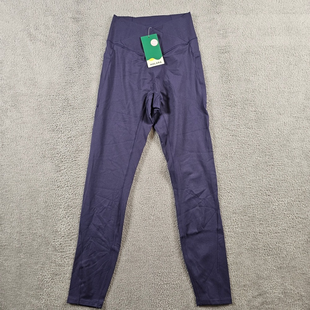 Halara High Waisted Leggings Purple XS 7/8 Pockets Yoga Gym Athleisure